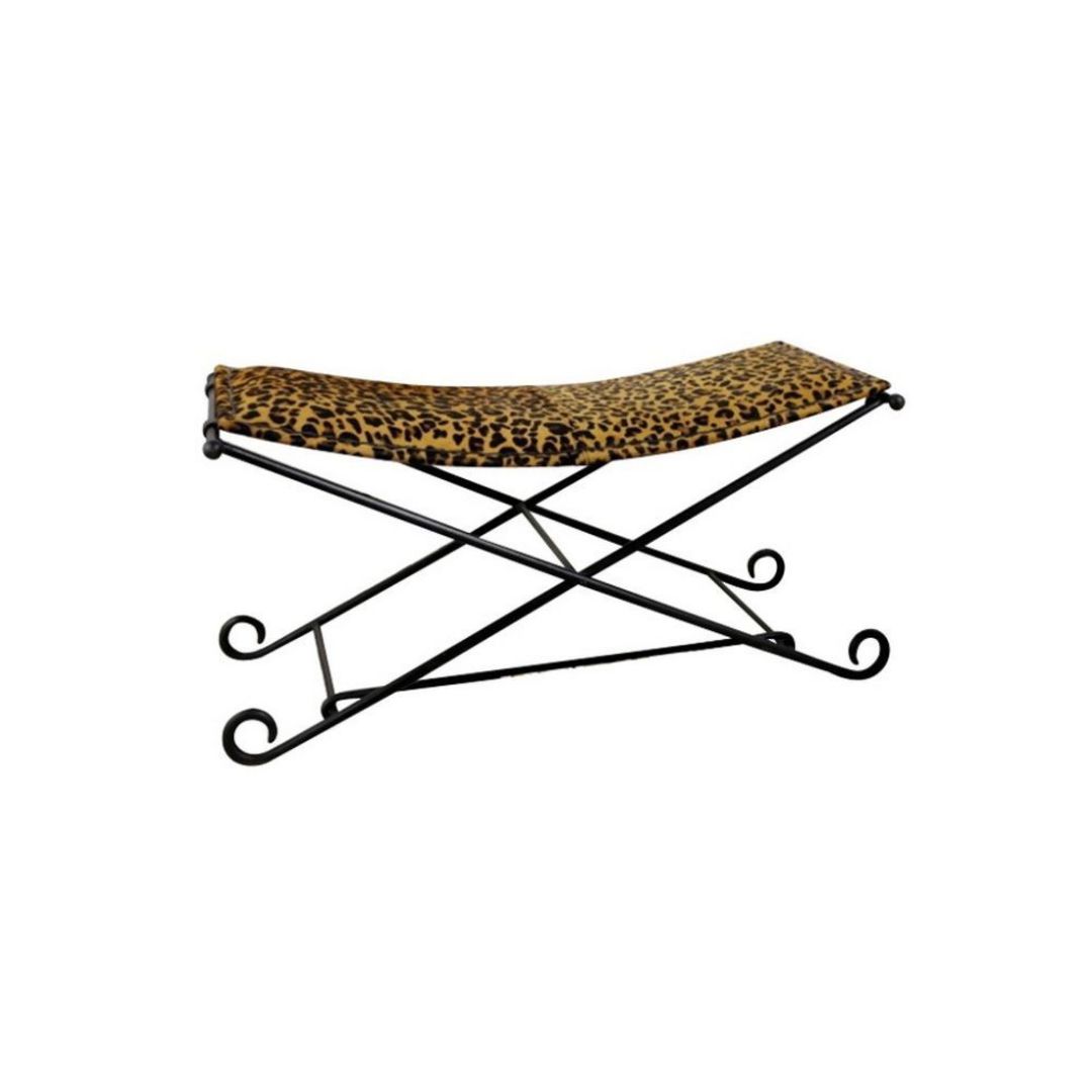 Leopard Leather Long Stool image 0